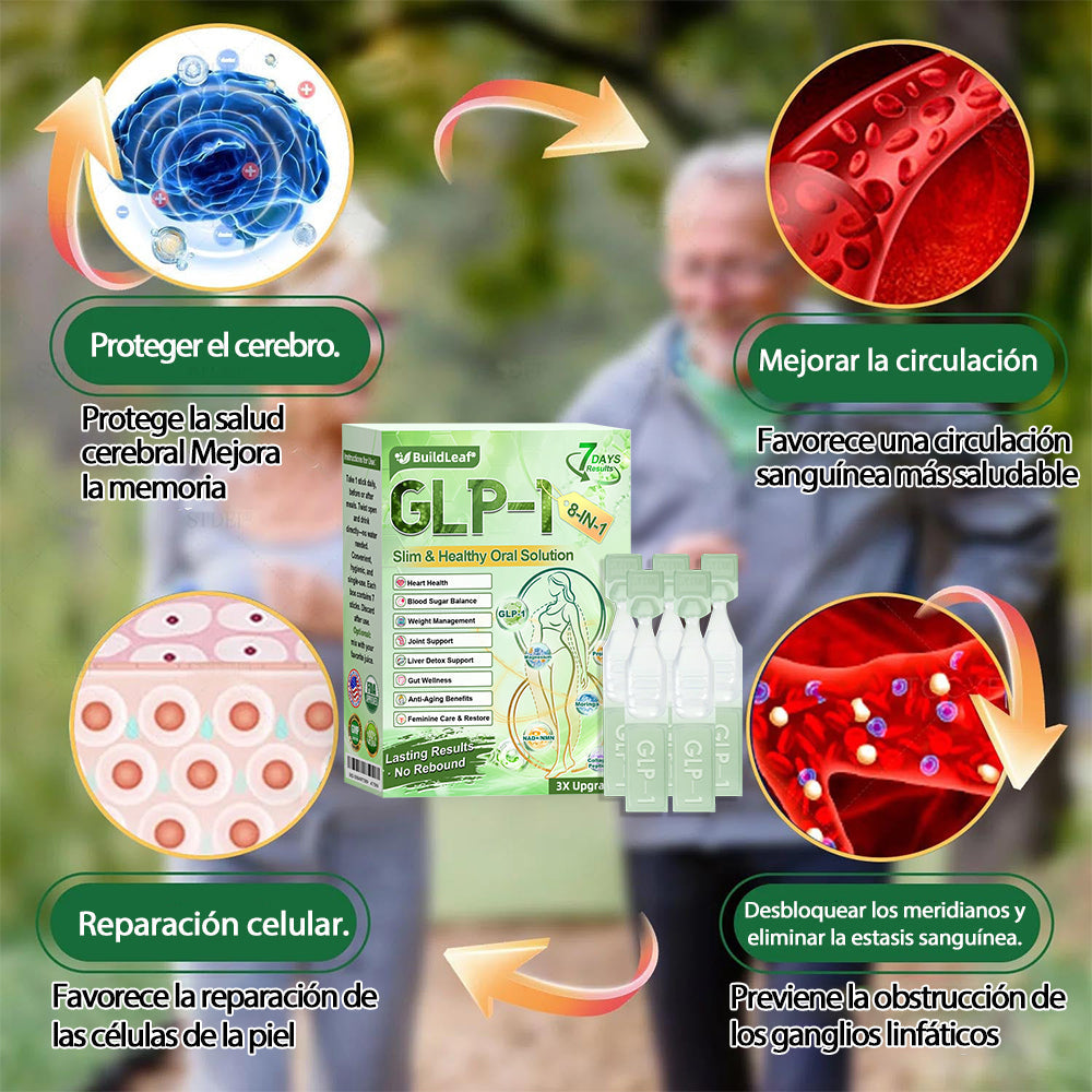 𝐁𝐮𝐢𝐥𝐝𝐋𝐞𝐚𝐟® 𝑮𝑳𝑷-1 𝐅𝐢𝐭 & 𝐕𝐢𝐭𝐚𝐥 8 en 1 𝐒𝐨𝐥𝐮𝐜𝐢ó𝐧 𝐎𝐫𝐚𝐥✨ (Solo una vez al día, cambios visibles en 7 días) Para obesidad, salud cardiovascular, diabetes, apnea del sueño, salud intestinal, problemas articulares y más