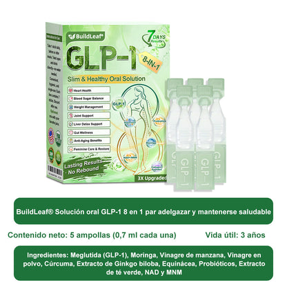 𝐁𝐮𝐢𝐥𝐝𝐋𝐞𝐚𝐟® 𝑮𝑳𝑷-1 𝐅𝐢𝐭 & 𝐕𝐢𝐭𝐚𝐥 8 en 1 𝐒𝐨𝐥𝐮𝐜𝐢ó𝐧 𝐎𝐫𝐚𝐥✨ (Solo una vez al día, cambios visibles en 7 días) Para obesidad, salud cardiovascular, diabetes, apnea del sueño, salud intestinal, problemas articulares y más