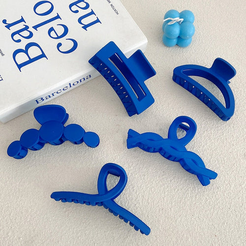 Blue Series Grab Clip Hair Accessories Ladies Back Head Hair Clip Ponytail Hair Claw Shark Clip Large Claw Clip Headdress
